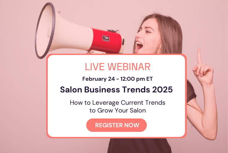 Sign up info for DaySmart Salon's webinar on How to Leverage the 2025 Business Trends to Grow Your Salon